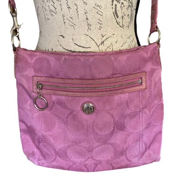 Coach Purple Signature CC Crossbody Purse F14872 - Picture 3 of 13